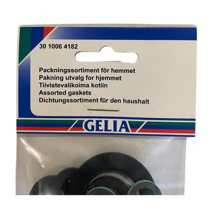 Packningssortiment GELIA hemmet - etikettsida med packningar synliga