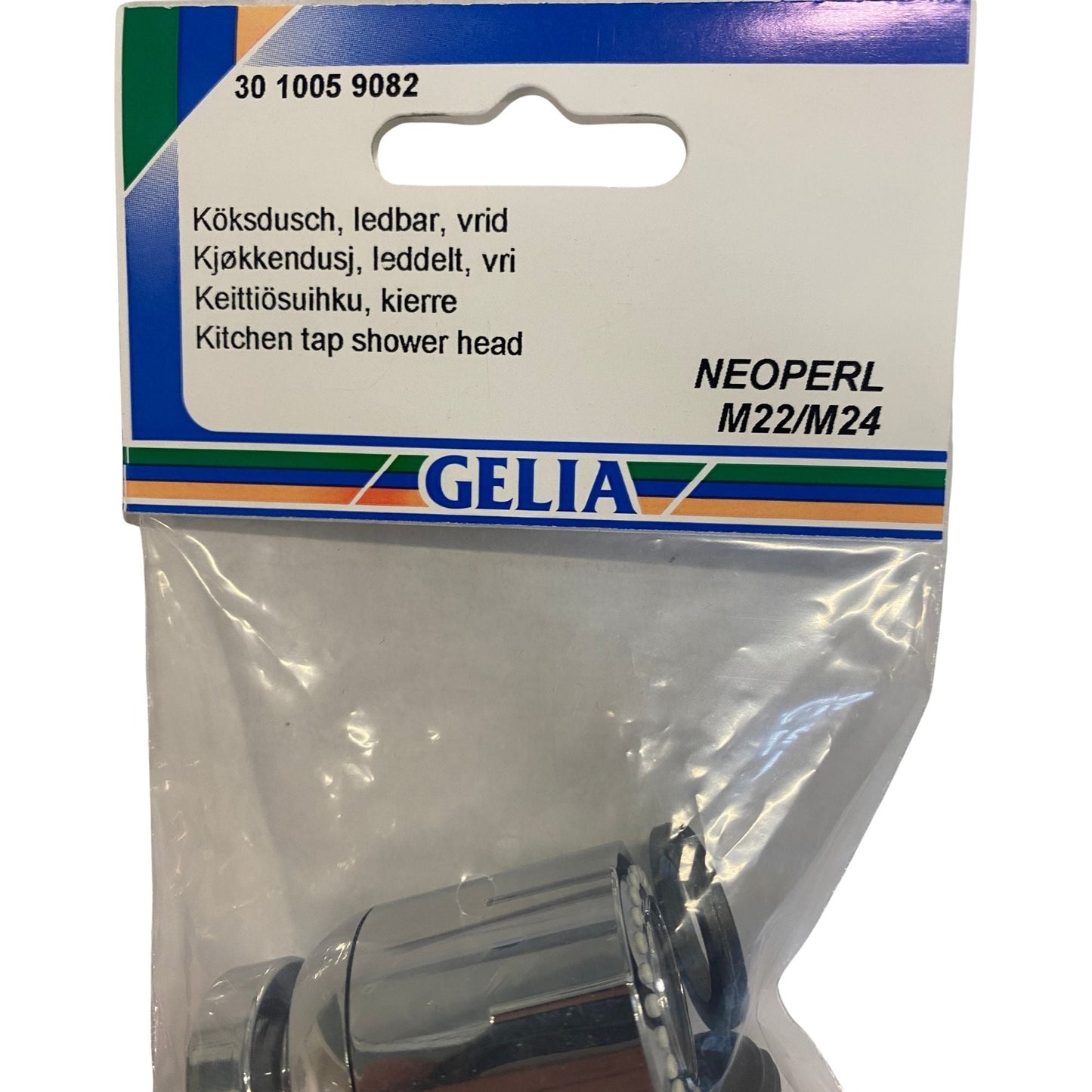 GELIA köksdusch NEOPERL M22/M24 - närbild på produktförpackning