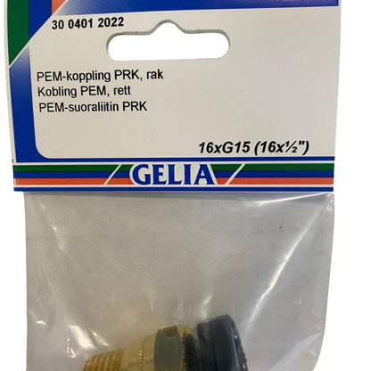GELIA PEM-koppling 16xG15 - närbild på gängad anslutning