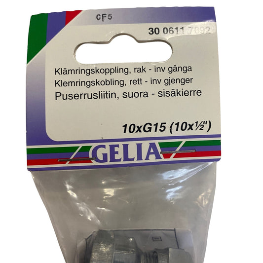 GELIA klämringskoppling 10xG15 - närbild på förpackning