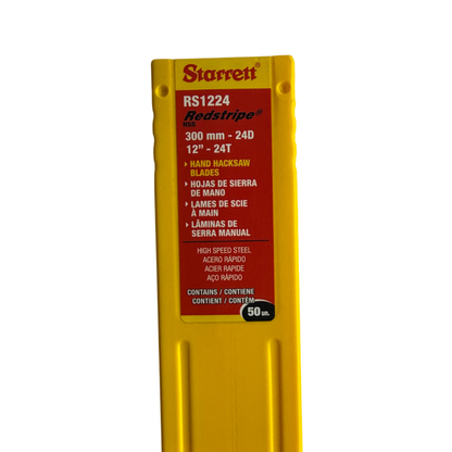 Förpackning med bågfilblad Starrett Redstripe RS1224, 300 mm 24T