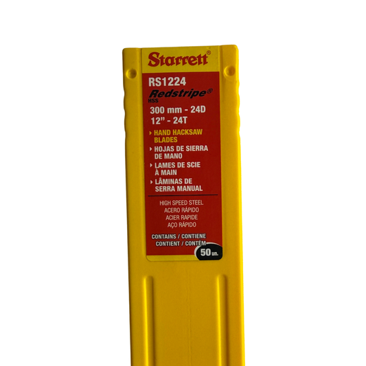 Förpackning med bågfilblad Starrett Redstripe RS1224, 300 mm 24T