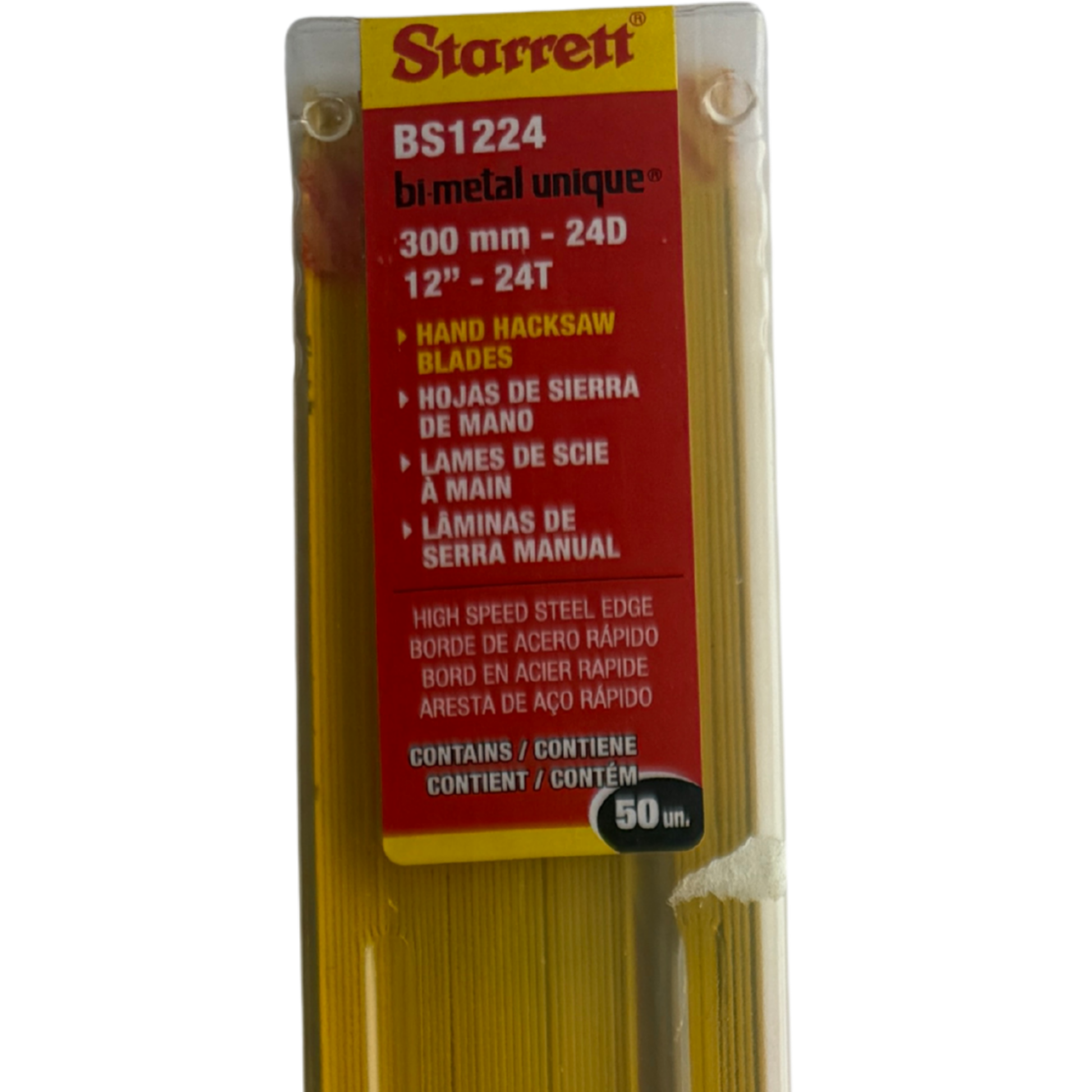 Förpackning med bågfilblad Starrett BS1224 Safe-Flex bi-metal, 300 mm 24T