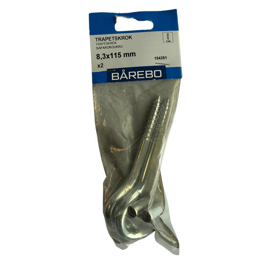 Trapetskrok Bårebo förzinkad 8,3x115 mm i förpackning, 2-pack