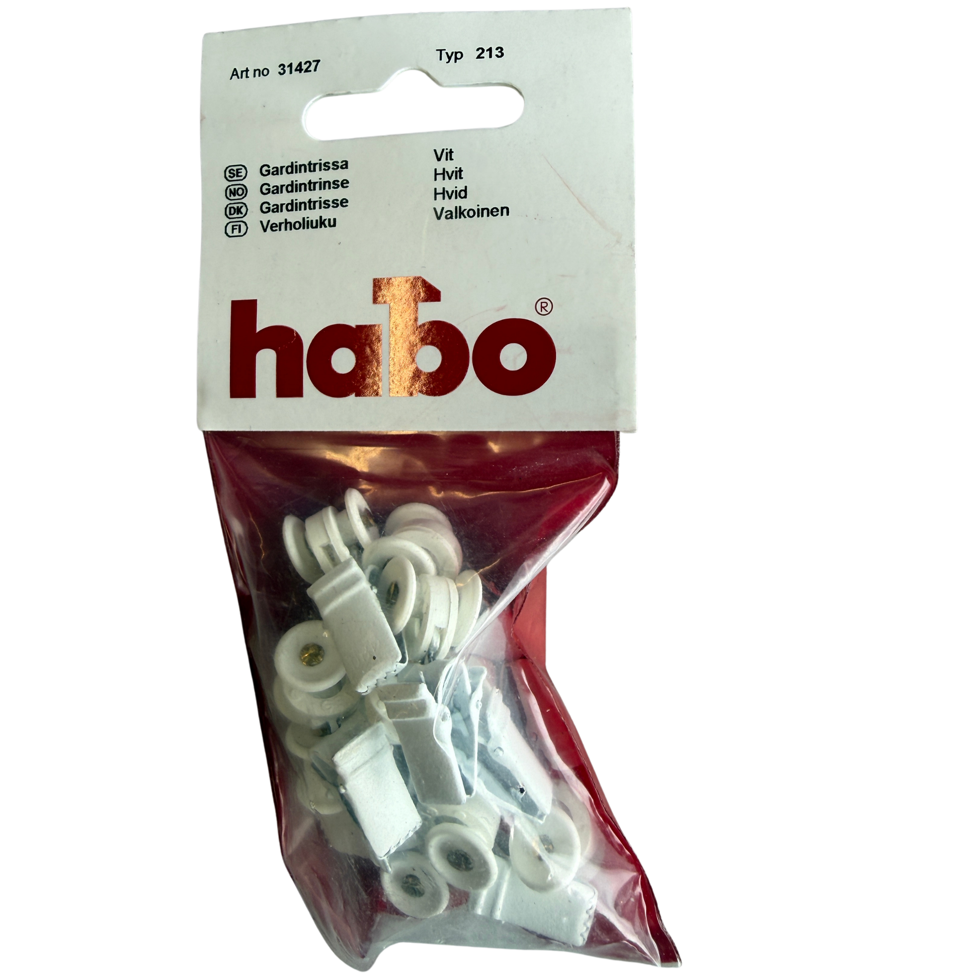 Gardintrissor Habo vit i förpackning, 10-pack