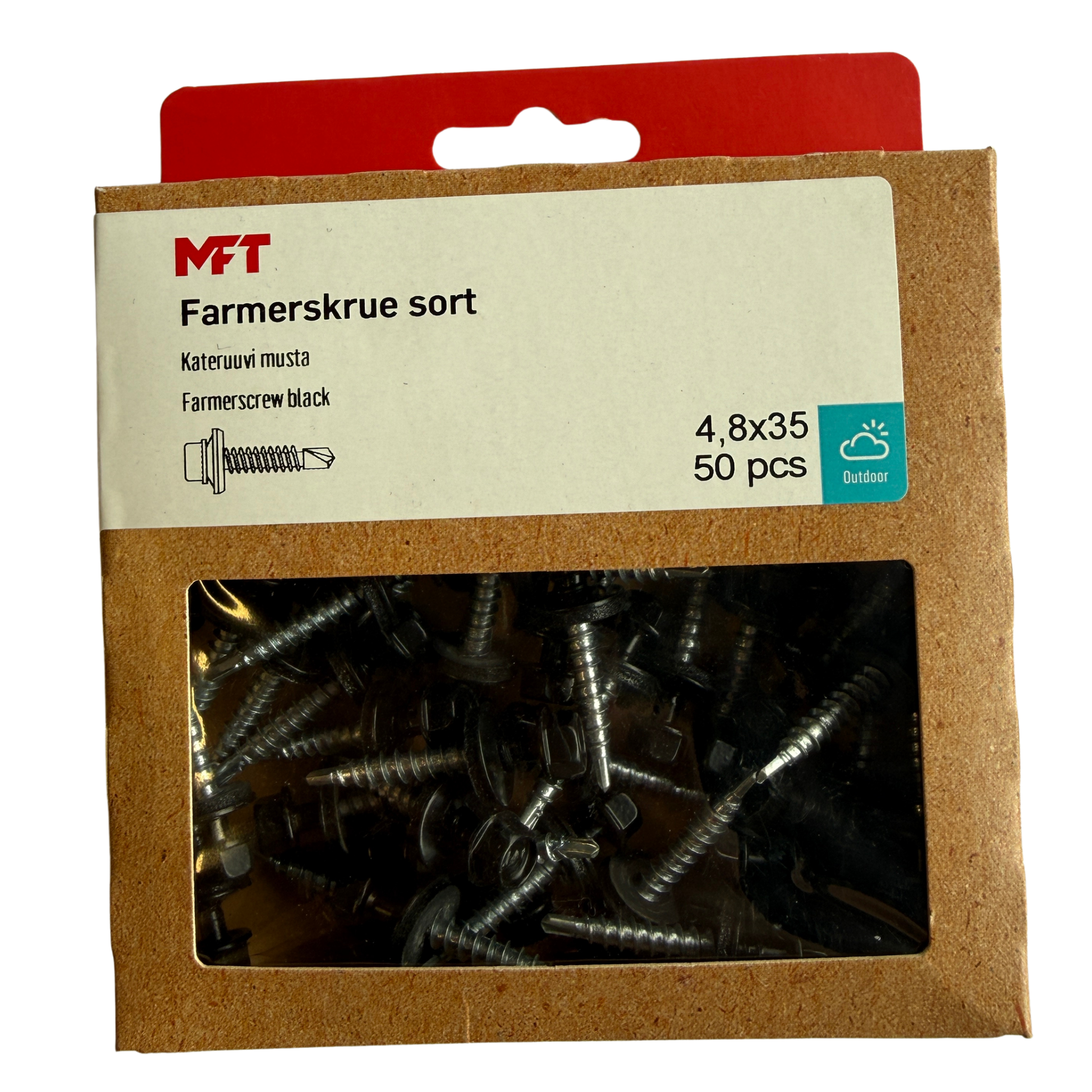 MFT Farmarskruv svart 4,8x35 mm förpackning med 50 st skruvar