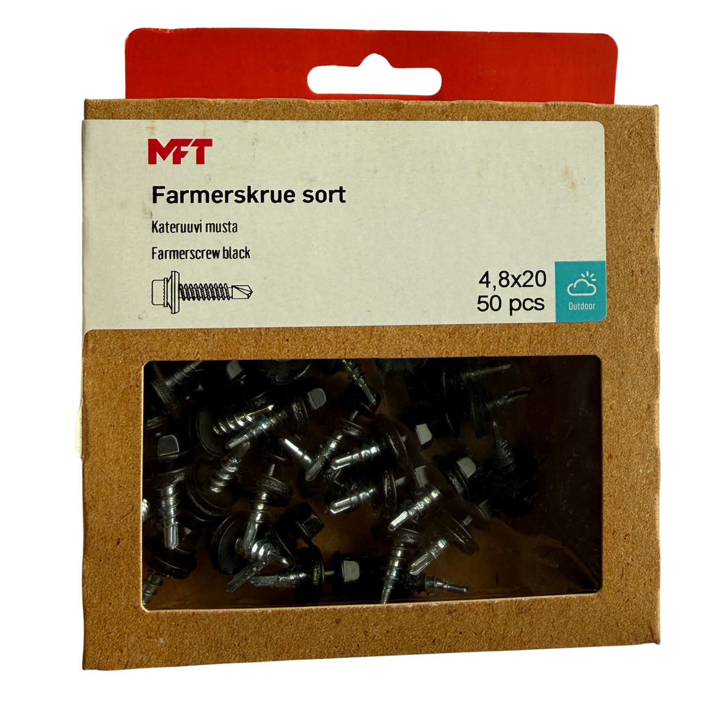 MFT Farmarskruv svart 4,8x20 mm förpackning med 50 st skruvar