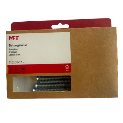 MFT Betongskruv 7,5x82/112 mm förpackning med 10 st skruvar