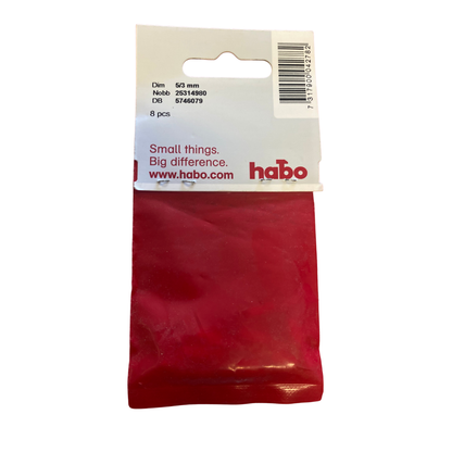 Hyllbärare 5/3 mm baksida av förpackning med EAN-streckkod, NOBB-nummer och antal 8 st