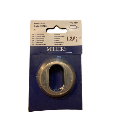 Cylinderring oval 16 mm rostfritt stål med avfasad profil i förpackning från Millers