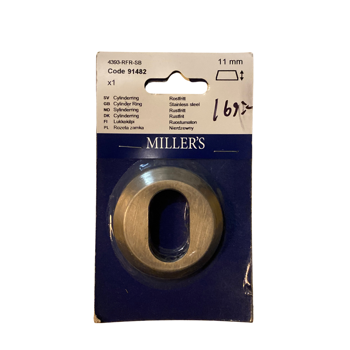 Cylinderring oval 11 mm rostfritt stål med avfasad profil i förpackning från Millers