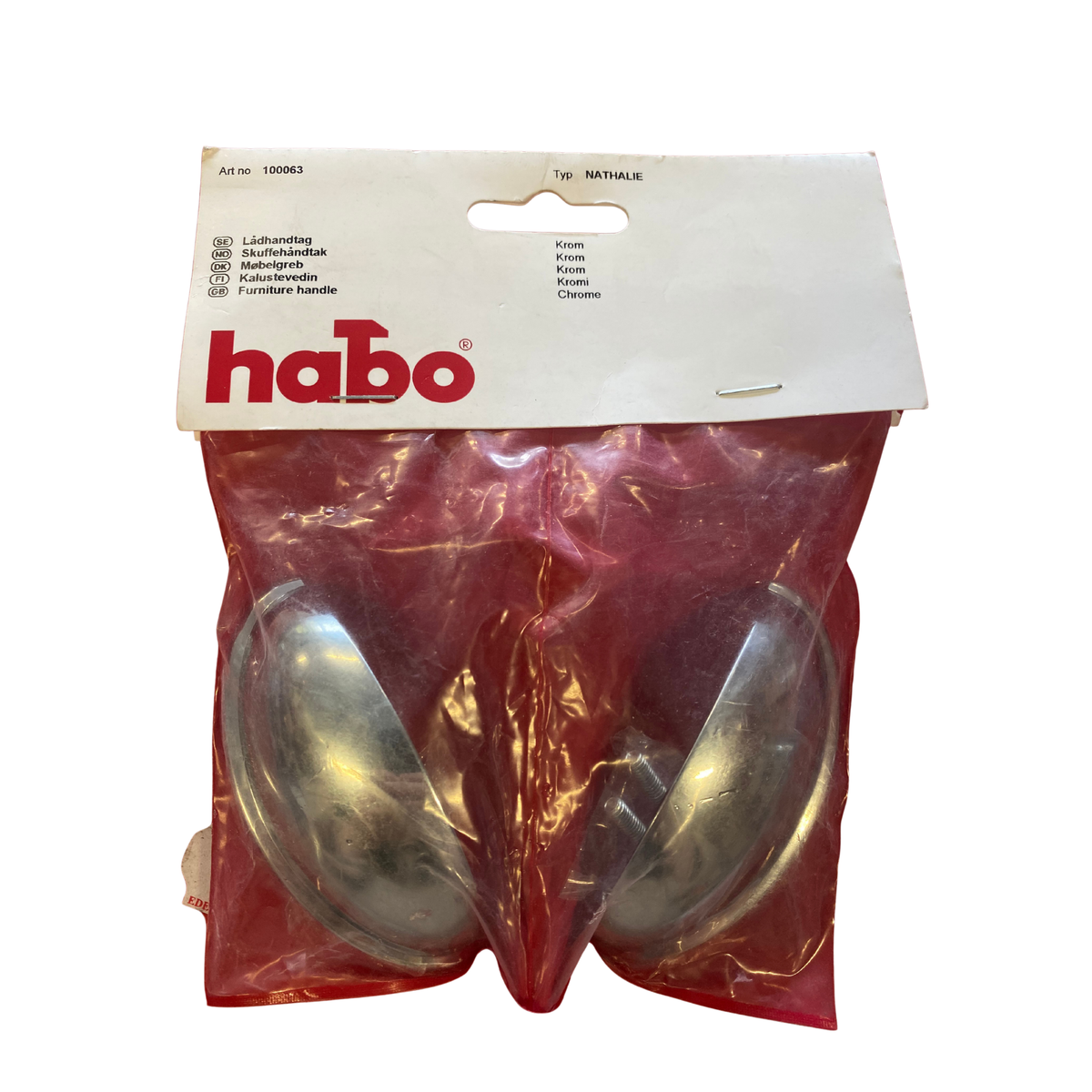 Skålhandtag i krom CC 64 mm Nathalie i oöppnad förpackning, 2-pack lådhandtag