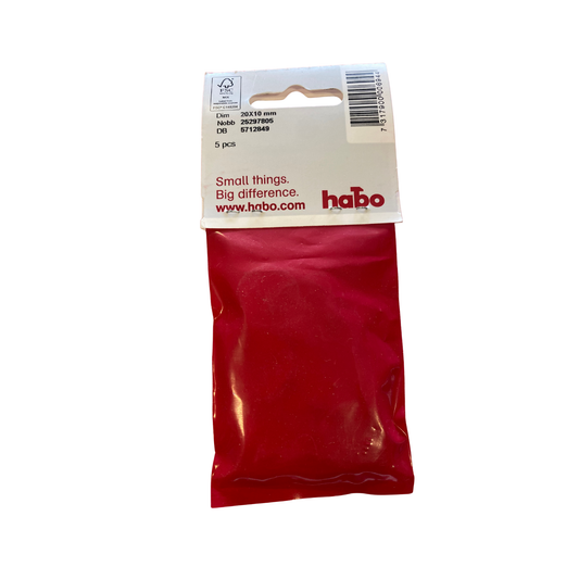 Gummibuffert grå 20 x 10 mm, baksida av förpackning med dimension, antal, NOBB och streckkod
