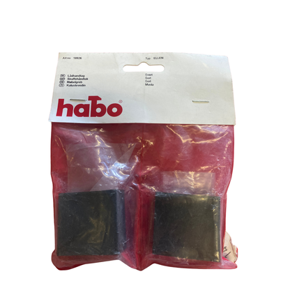 Lådhandtag svart CC 20 mm Habo Ellen i 2-pack, framsida av förpackningen med två kantiga handtag