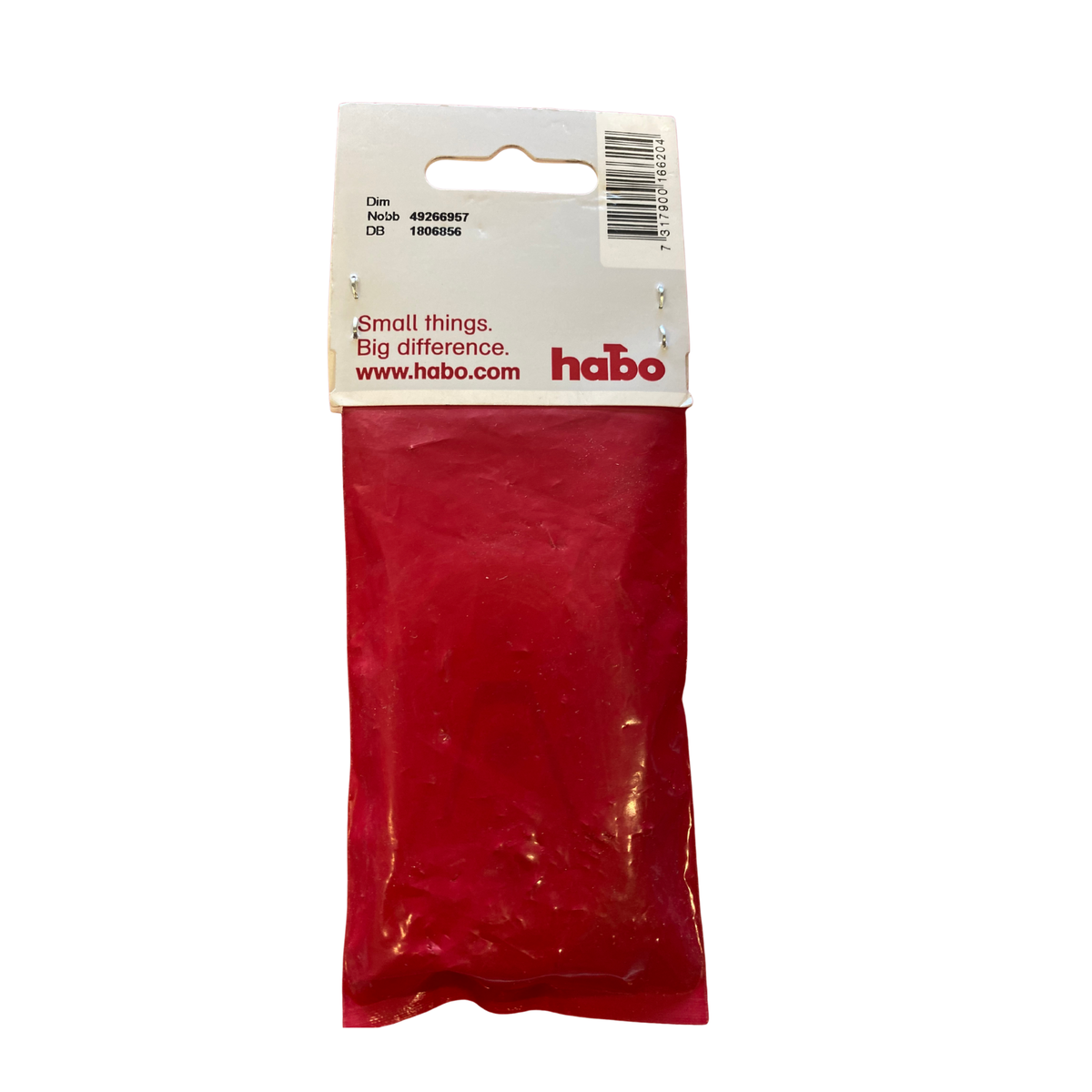 Baksida av förpackning till fästbricka 1102 vit med NOBB-nummer och streckkod