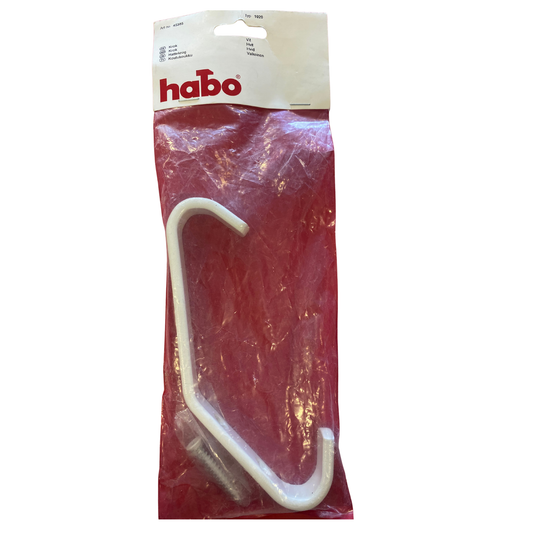 Skolkrok typ 1020 vit 180 mm dubbelkrok med skruv i originalförpackning från Habo