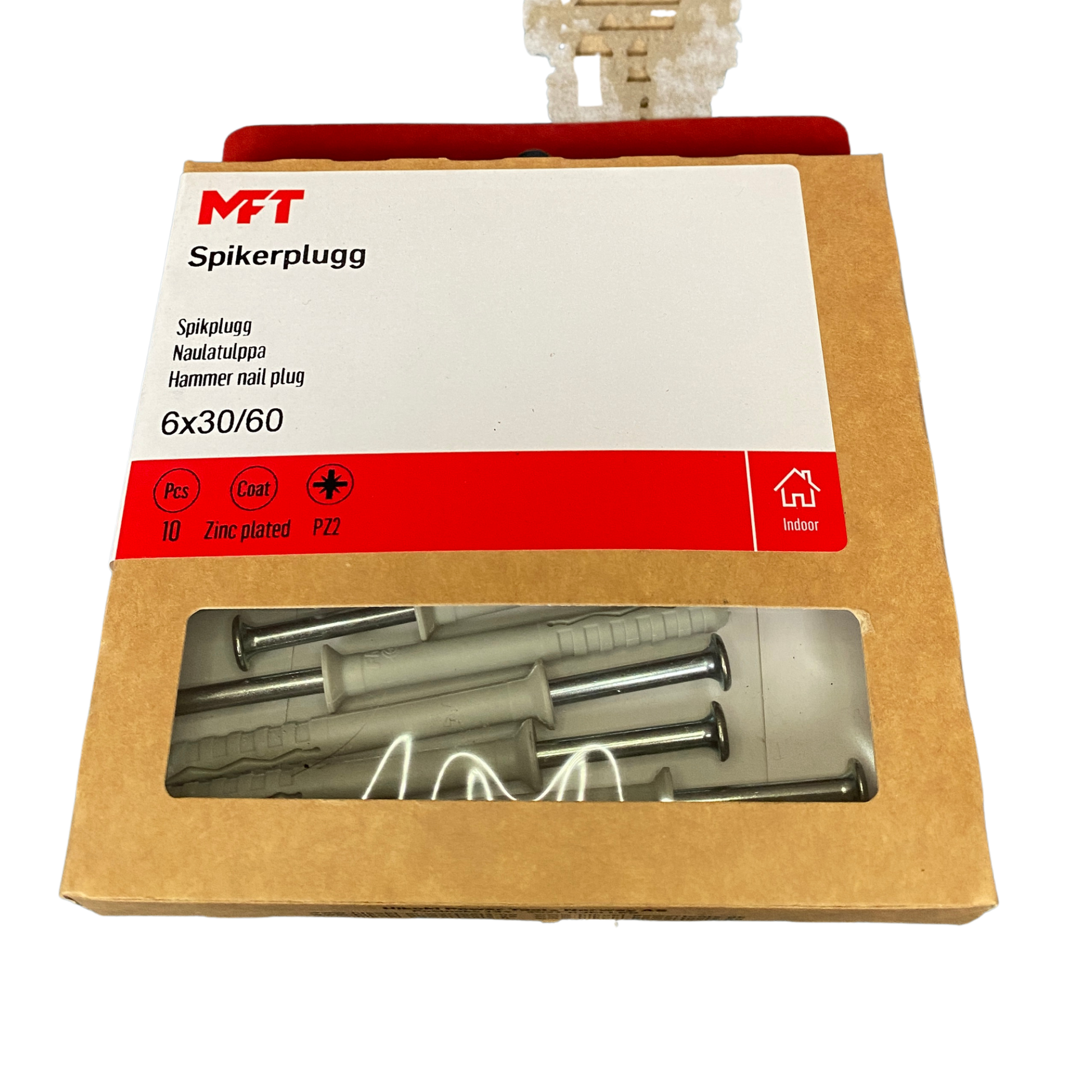 MFT spikplugg 6x30/60 i förpackning med fönster