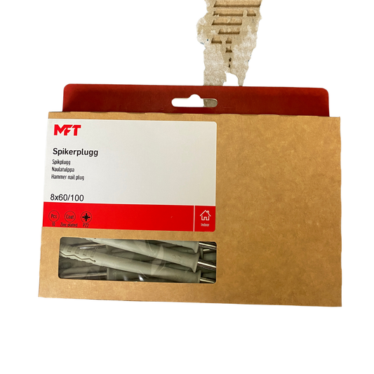 MFT spikplugg 8x60/100 i förpackning med fönster
