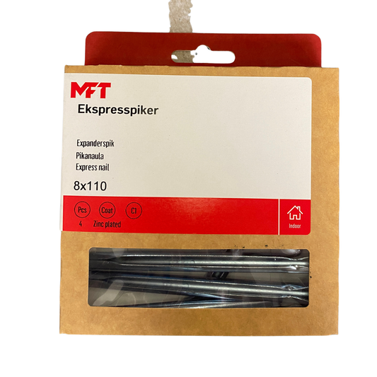 MFT expanderspik 8x110 4 stycken i förpackning