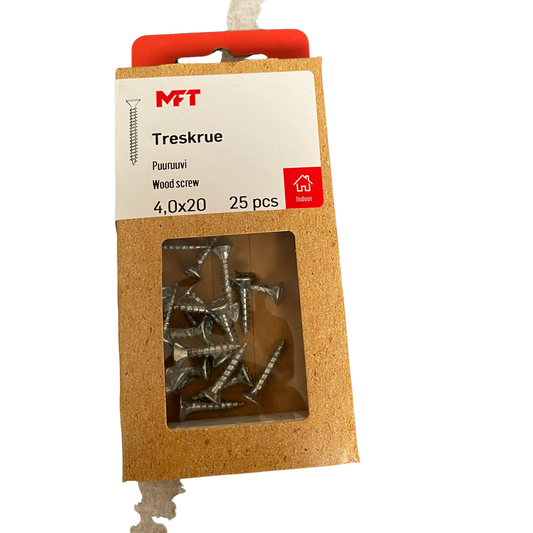 MFT träskruv 4,0x20 mm försänkt huvud T20 framförpackning