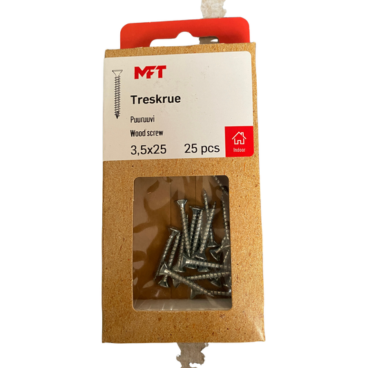 MFT träskruv 3,5x25 mm försänkt huvud T10 förpackning framsida