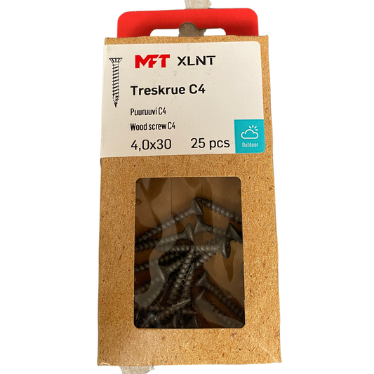 MFT XLNT träskruv C4 4,0x30 mm T20 förpackning framsida