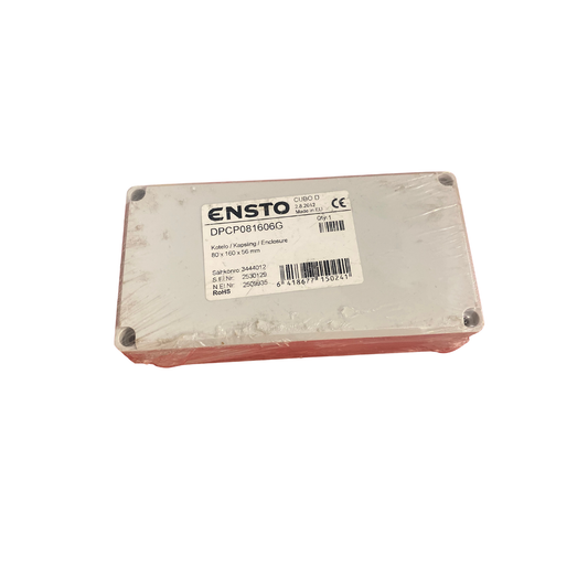 Kapsling Ensto Cubo D i polykarbonat, 80x160x56 mm, med produktetikett