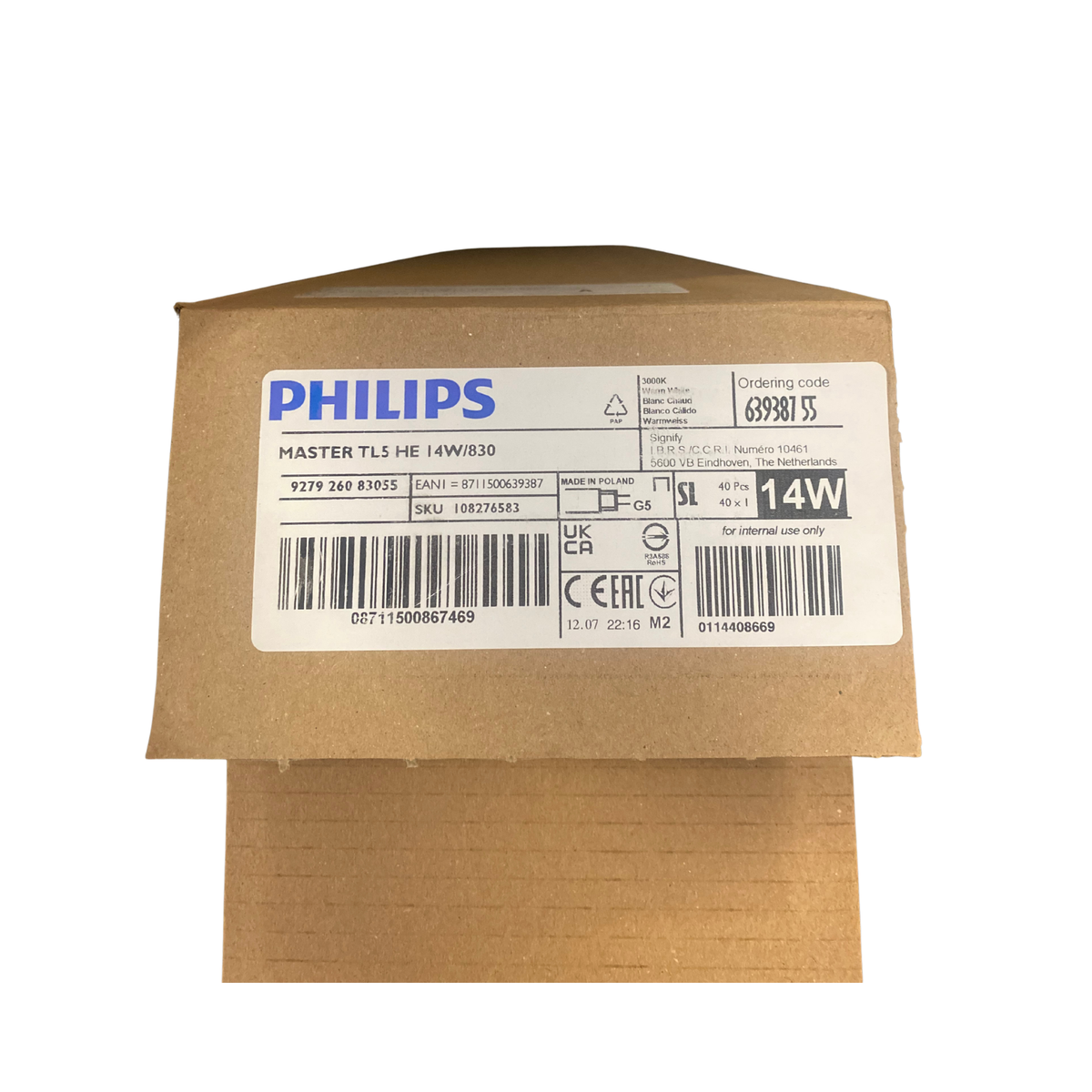 Philips MASTER TL5 HE 14W/830 lysrör kartong med etikett