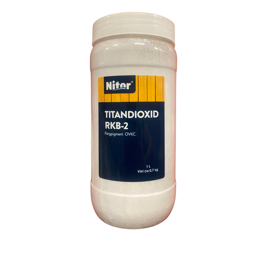Färgpigment Titandioxid RKB-2 från Nitor i burk om 1 liter