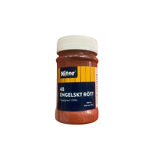 Färgpigment Engelskt Rött nr 48 från Nitor i burk om 100 ml