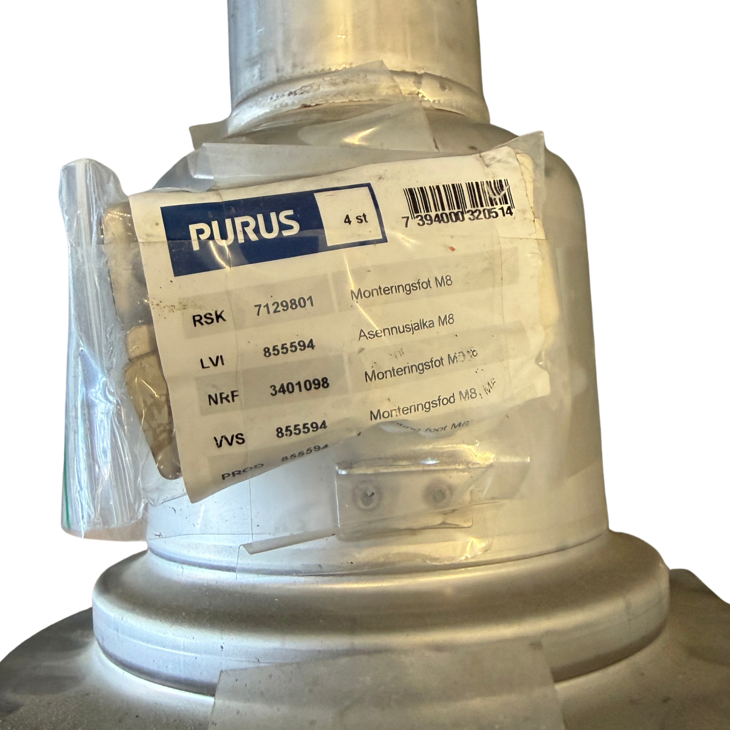 Etikett monteringsfot Purus M8 RSK 7129801 4 st per förpackning