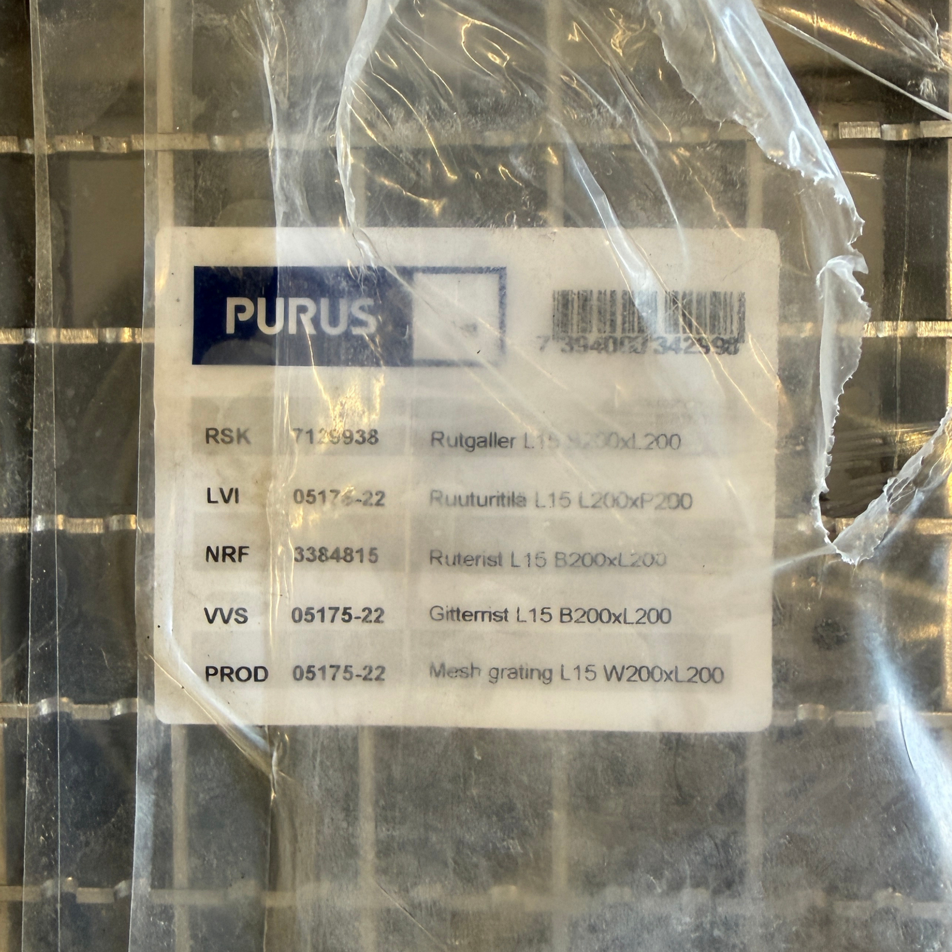 Etikett rutgaller Purus RSK 7129938 storlek 200x200 mm
