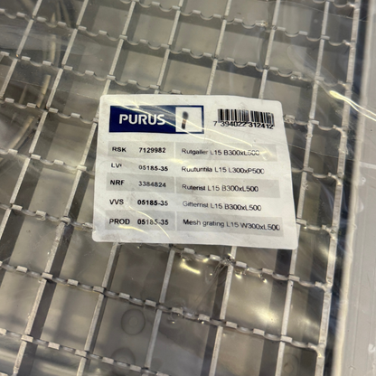 Etikett rutgaller Purus RSK 7129982 storlek 300x500 mm