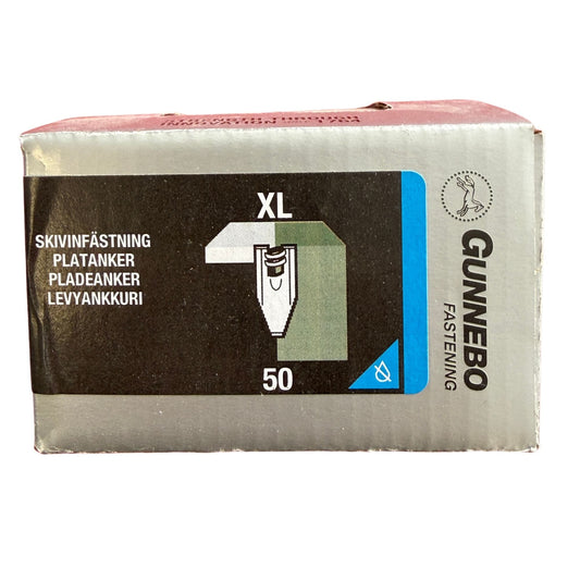 Platanker Gunnebo elförzinkad XL, förpackning framsida med produktbild och specifikationer