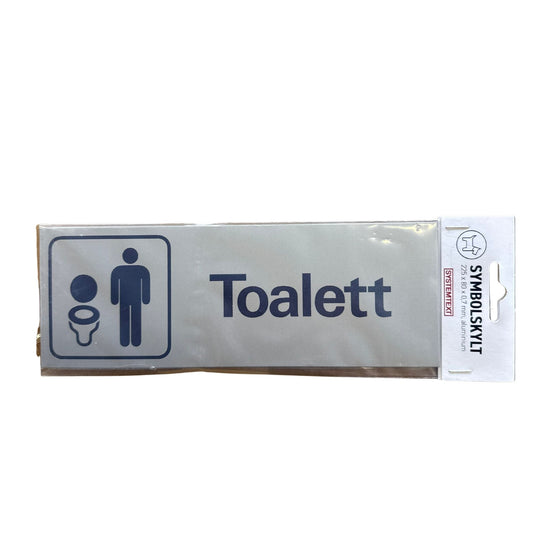 Systemtext symbolskylt Toalett i aluminium med toalettsymbol, förpackning