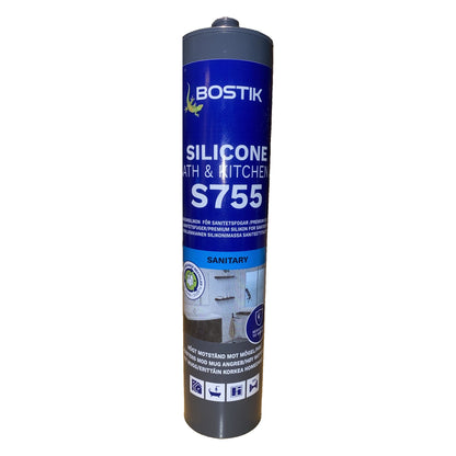 Silikonfog Bostik S755 Bath & Kitchen creme white 300 ml för sanitetsfogar