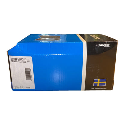 Spikplugg Gunnebo Fastening etikett med monteringsanvisning och art.nr 2960