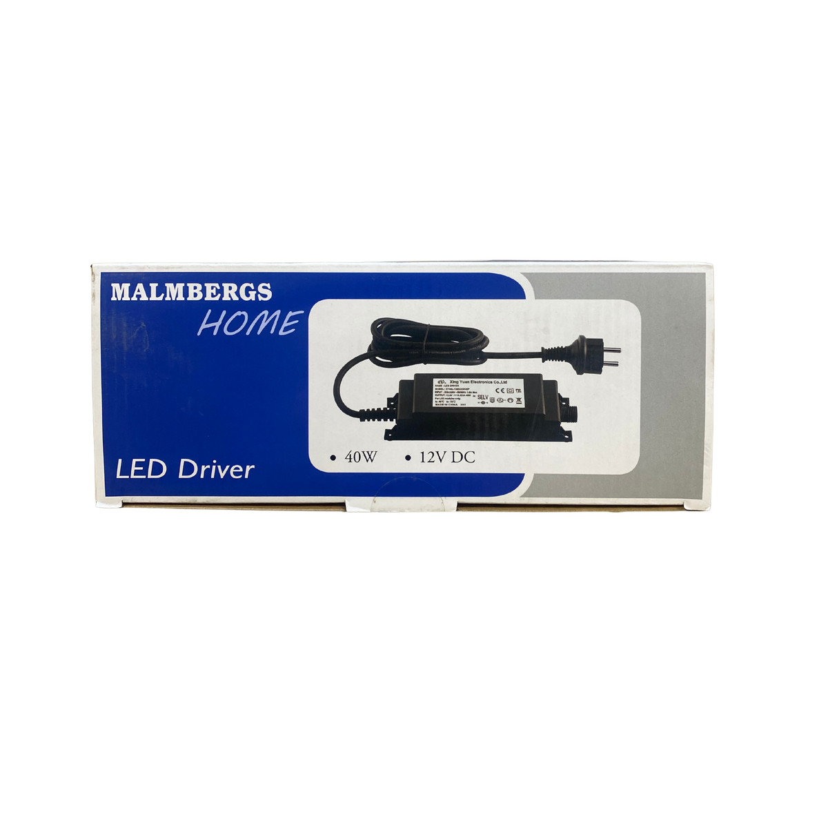 LED driver Malmbergs Home 40W 12V DC förpackning framsida