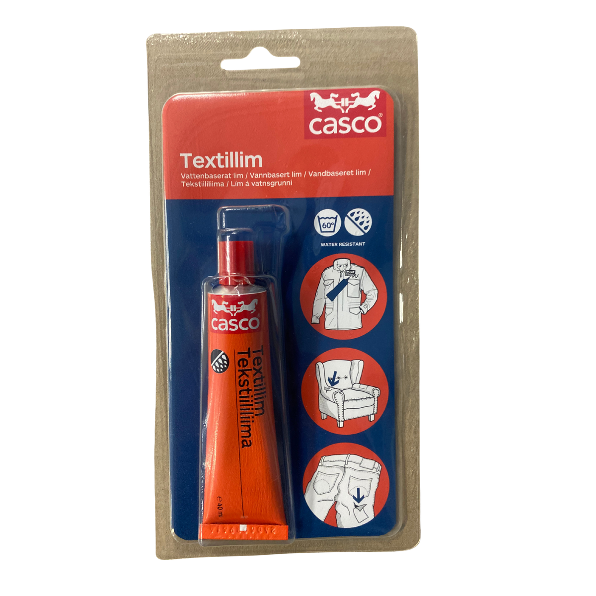 Textillim Casco 40 ml förpackning framsida