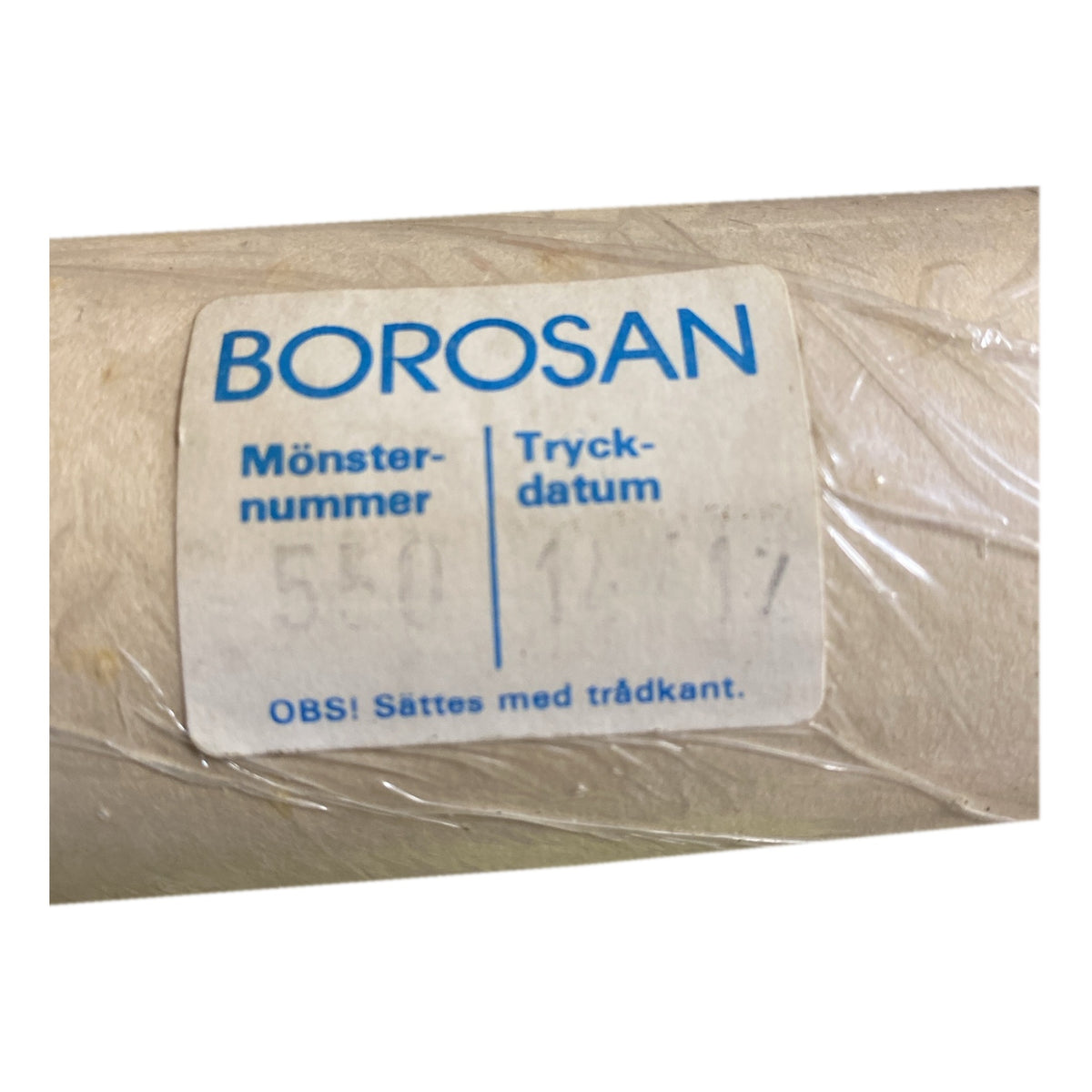 Tapetrulle Borosan 550 med etikett