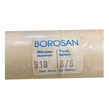 Tapetrulle Borosan 918 etikett med tryckdatum 8/6