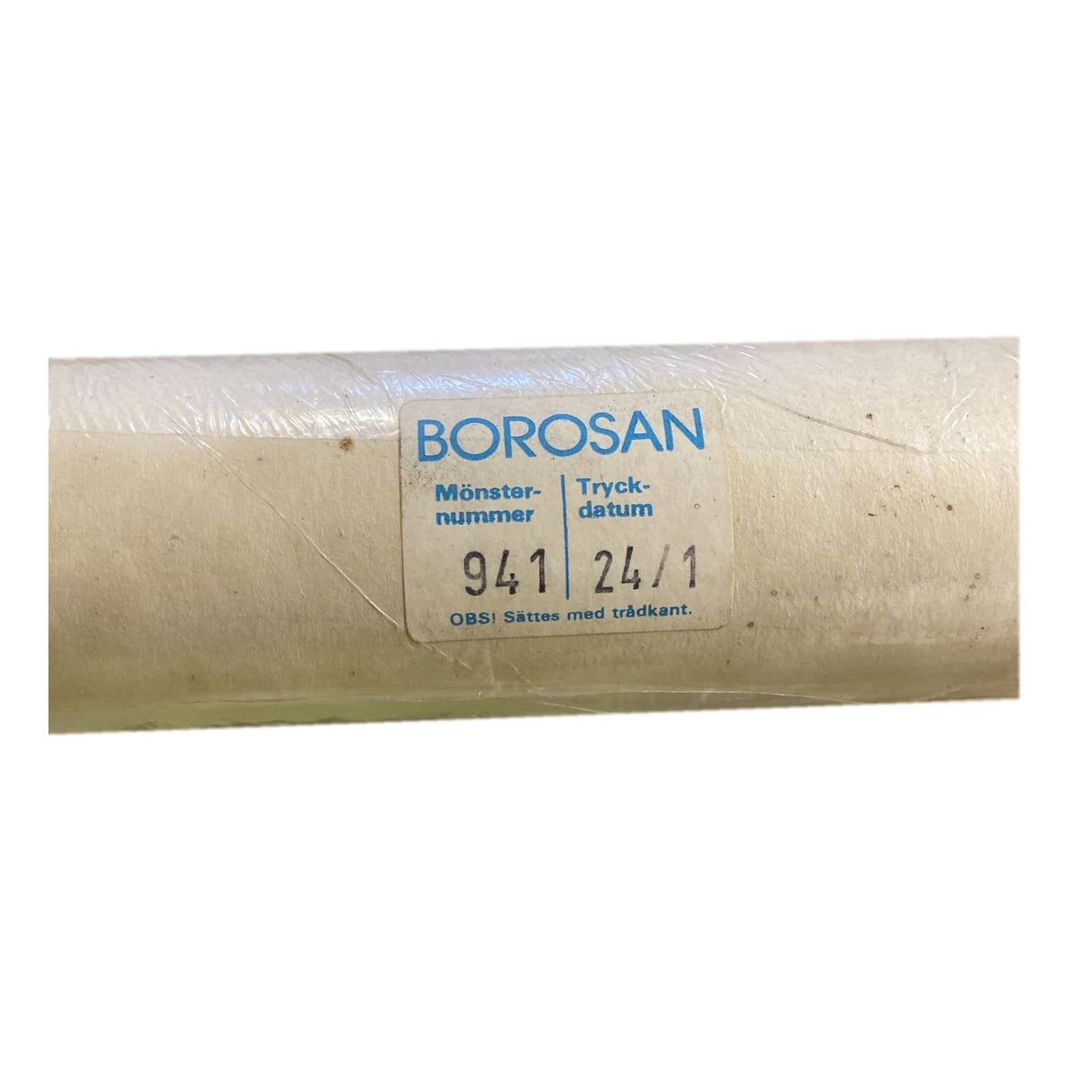 Tapetrulle Borosan 941 etikett med tryckdatum 24/1