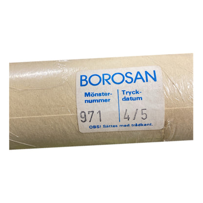 Tapetrulle Borosan 971 etikett med tryckdatum 4/5