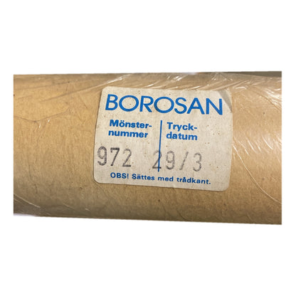 Tapetrulle Borosan 972 etikett med tryckdatum 29/3