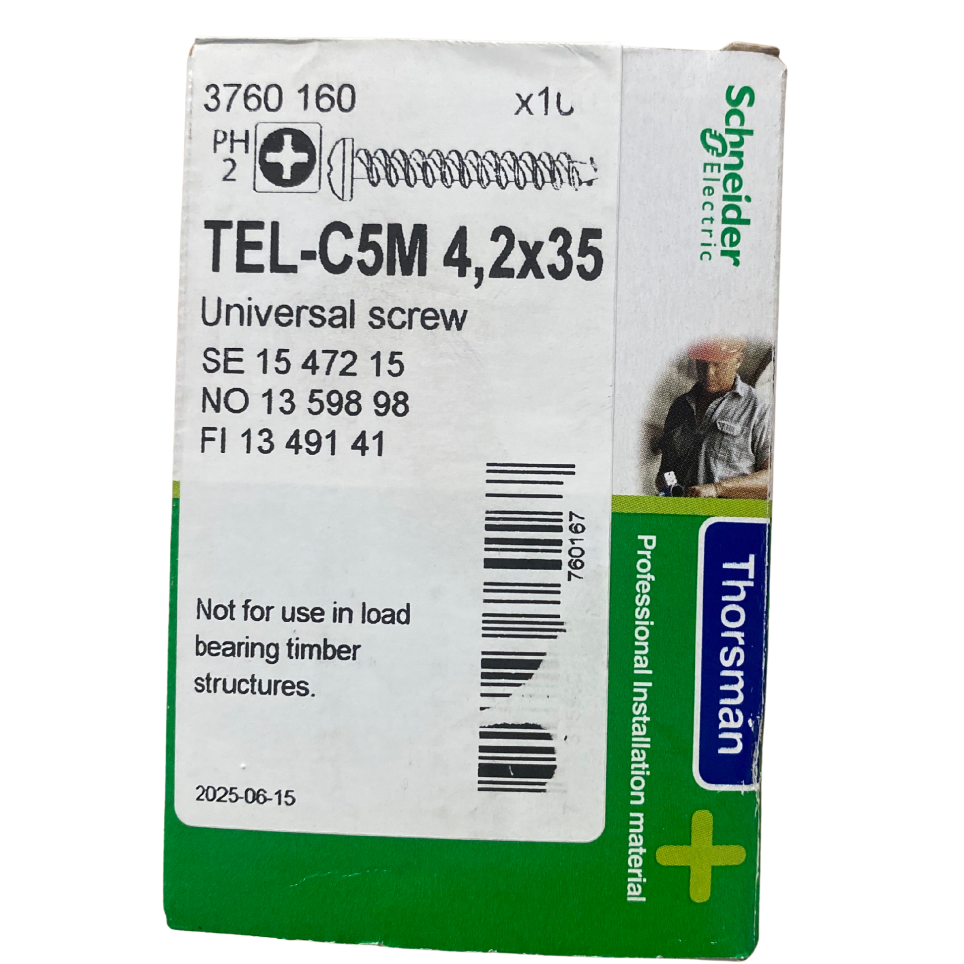 Förpackning med Thorsman TEL-C5M universalskruv 4,2x35, 100-pack, framsida