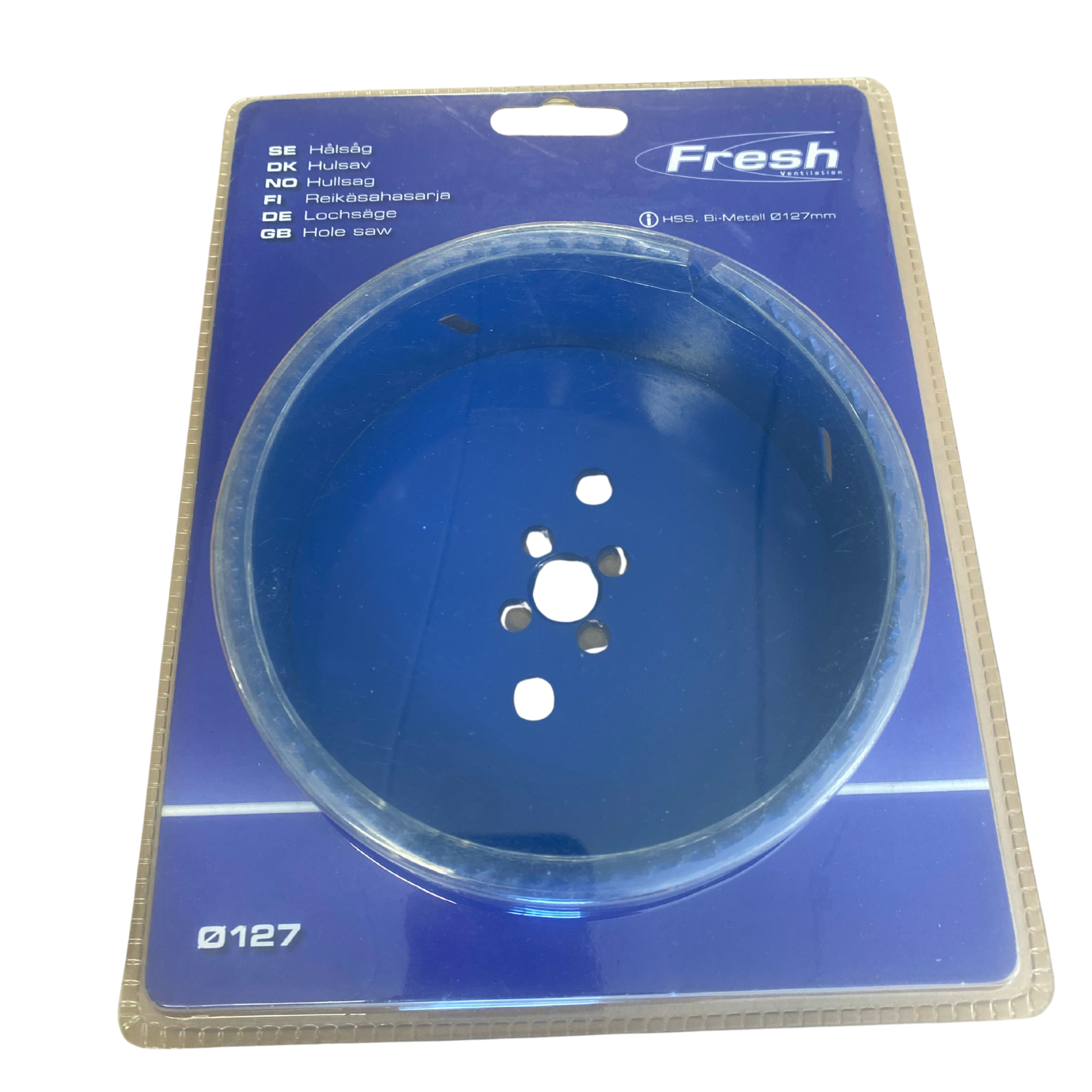 Fresh hålsåg Ø127 mm HSS Bi-Metall i originalförpackning, framsida