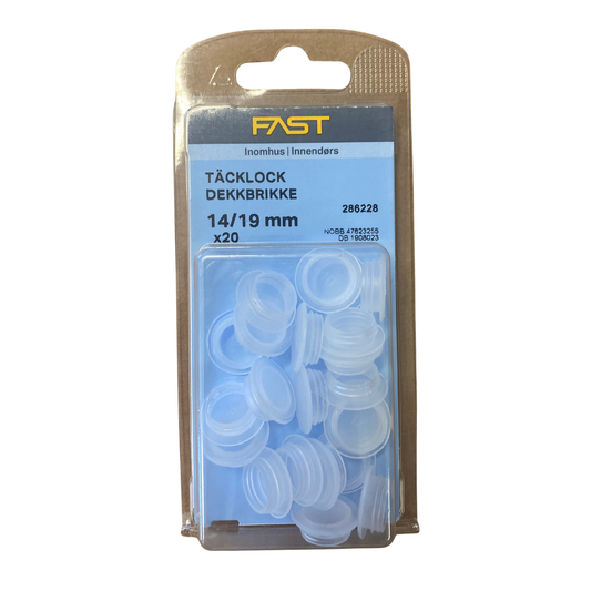FAST Täcklock runt 14/19mm transparent, originalförpackning med 20 st