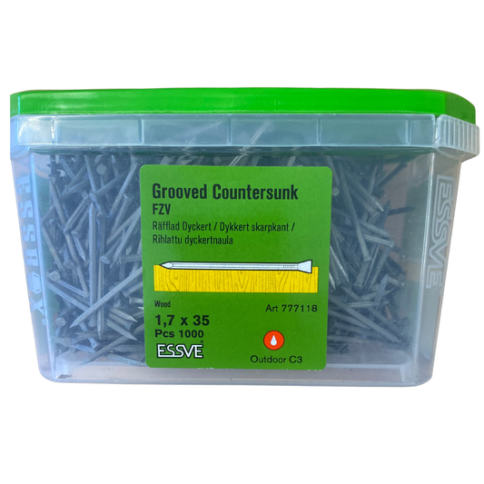 ESSVE Räfflad dyckert skarpkant 1,7x35mm förpackning med 1000 st, framsida