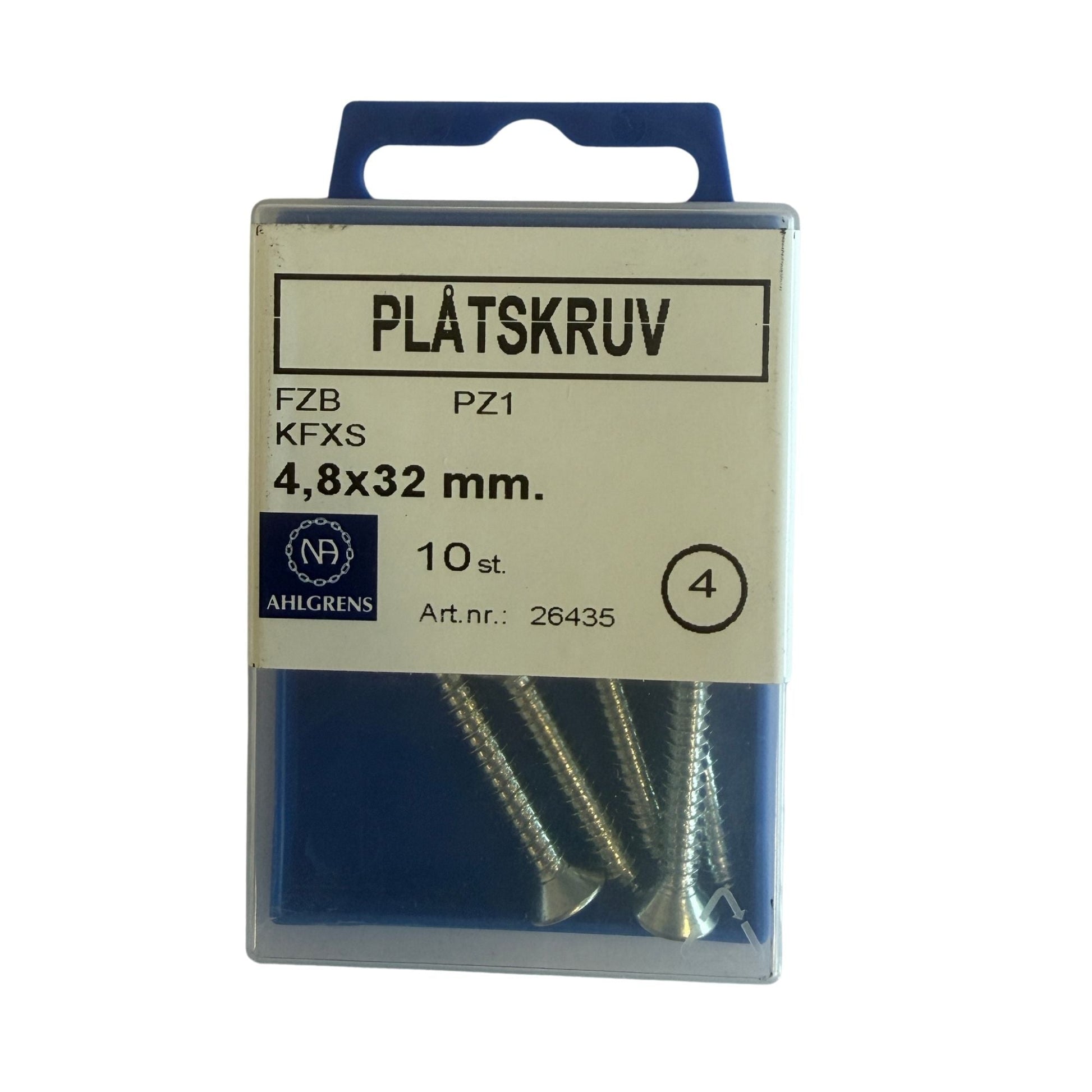 Nils Ahlgren Plåtskruv 4,8x32mm FZB förpackning 10 st
