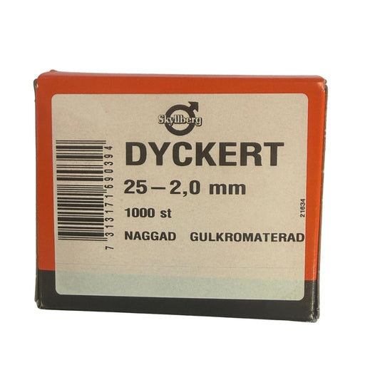 Skyllberg Dyckert 25-2,0mm gulkromaterad förpackning 1000 st